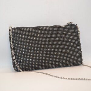 Stradivarius clutch purse black with color solver chain.